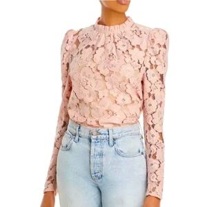 NWT Wayf Re-embroidered Lace Top with Back